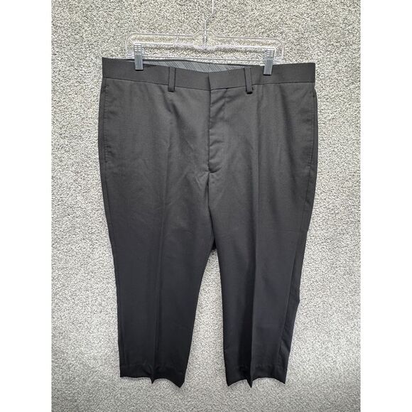 Calvin Klein Dress Pants‎ Regular Fit Size 38x28 Black Infinite Stretch Wool NWT - Picture 1 of 8